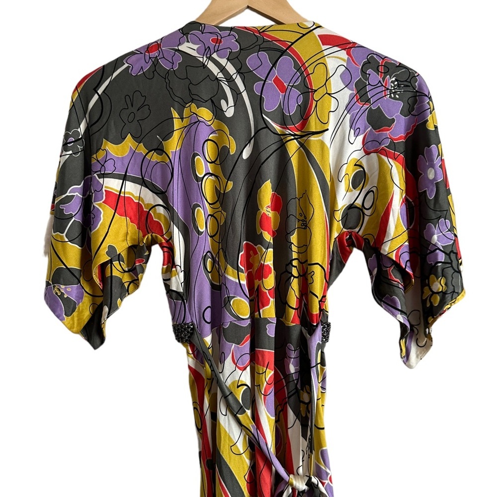 Sky Multicolored Plunging Neckline Mini Dress Size Medium - Picture 16 of 17